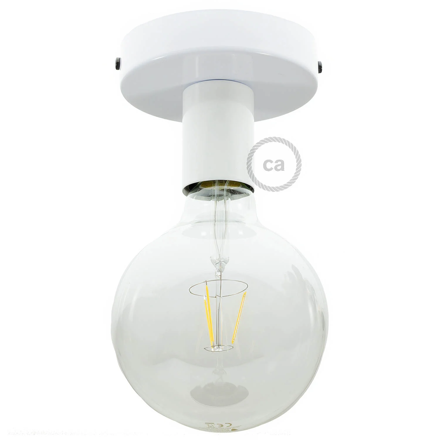 Fermaluce Metal, wall or ceiling flush light - Glossy White - Image 2