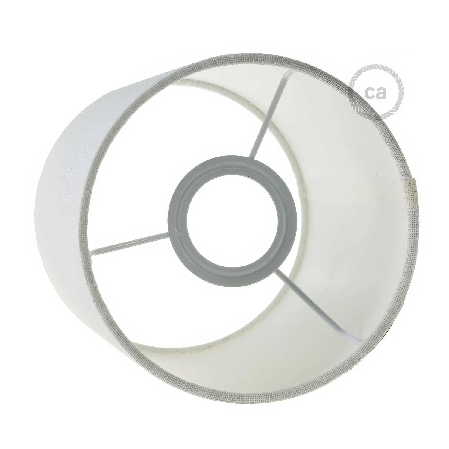 Fermaluce Metal with Cylinder lampshade, flush-to-wall lamp - Glossy white Linone - Image 4