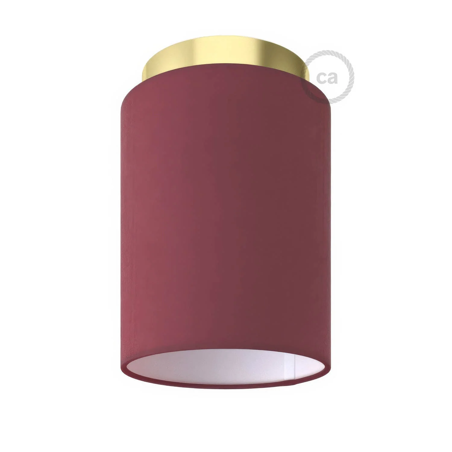 Fermaluce Metal with Cylinder lampshade, wall-mounted lamp - Bordeaux teletta