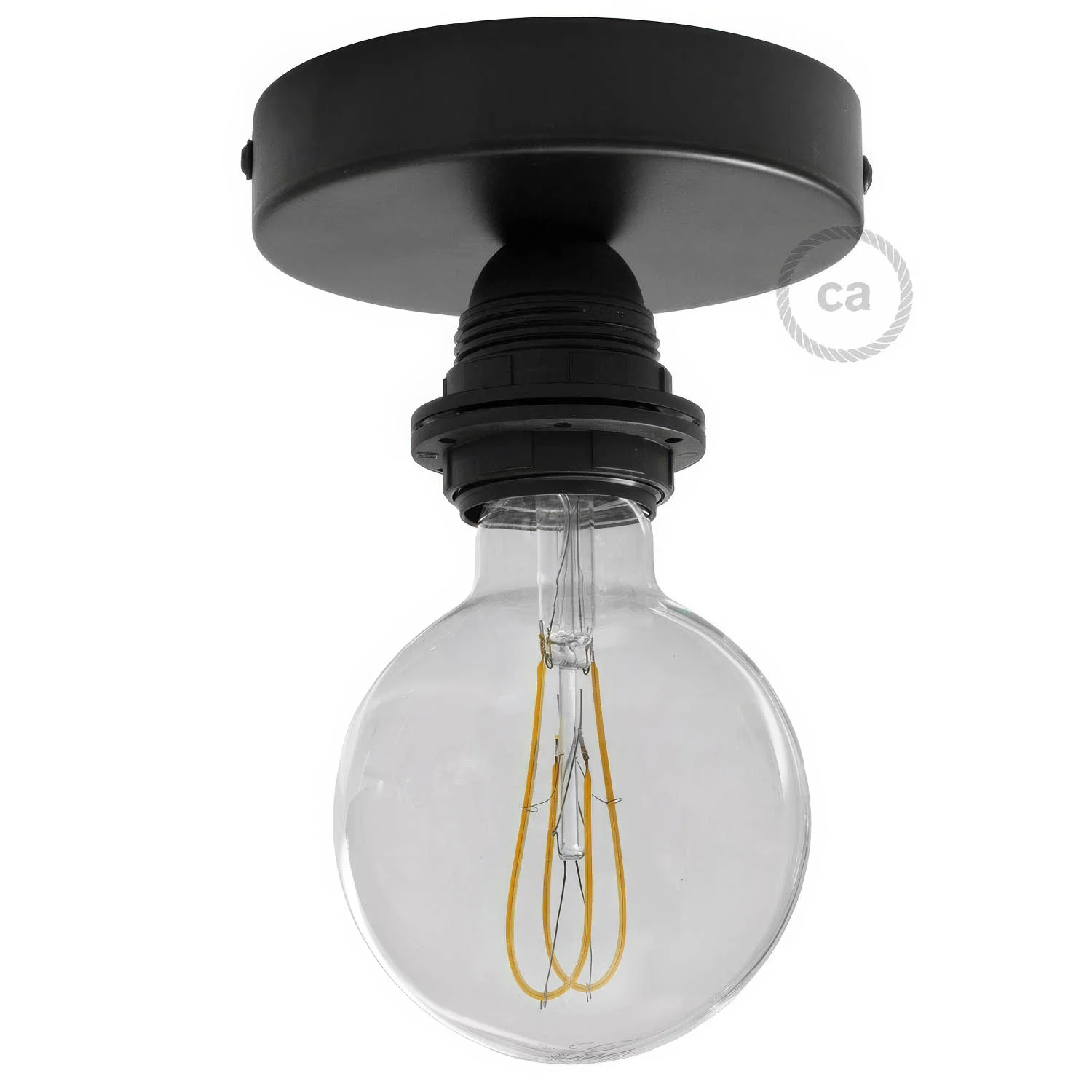 Fermaluce Metal with E26 threaded socket, the metal wall or ceiling light source - Black - Image 2