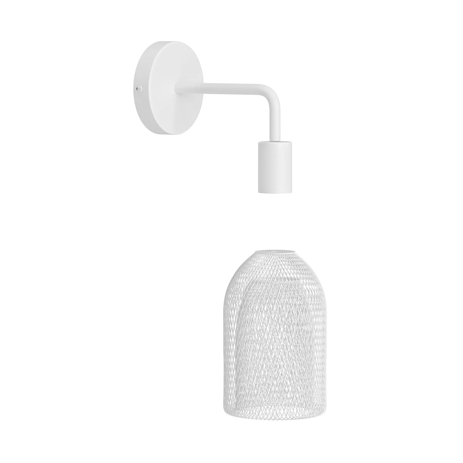 Metal Fermaluce with Ghostbell lampshade, wall lamp in metal with curved extension - White - Image 3