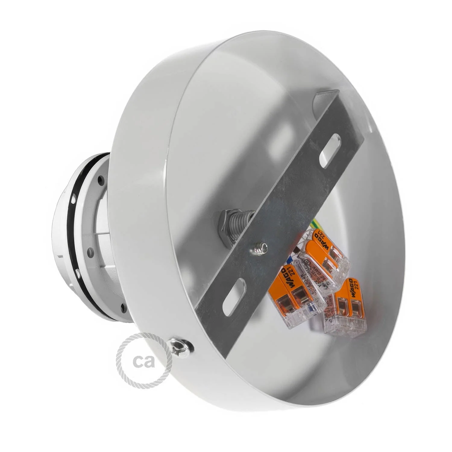 Fermaluce Metal with threaded E27 lamp holder, metal light point - White - Image 2