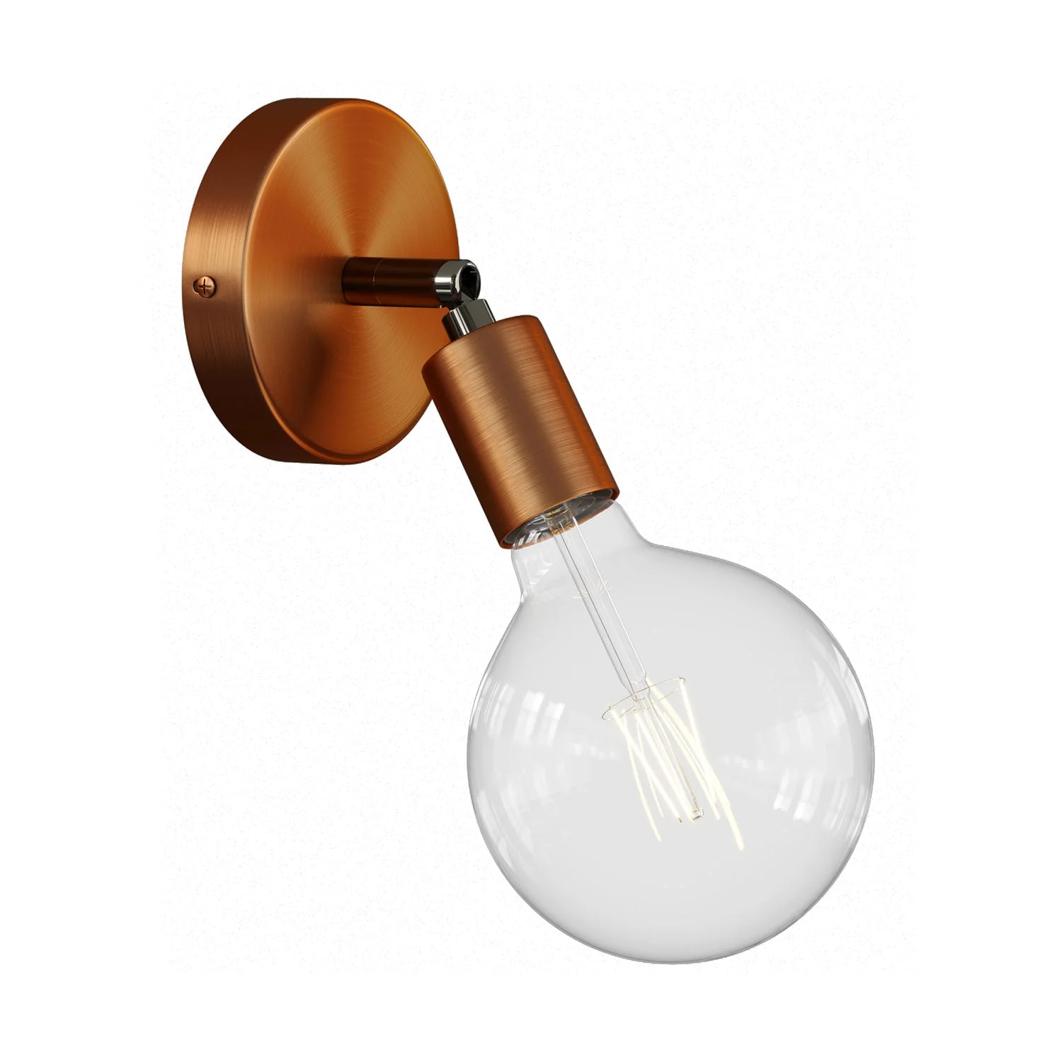 Fermaluce Metal 90°, adjustable wall or ceiling light point - Satin copper