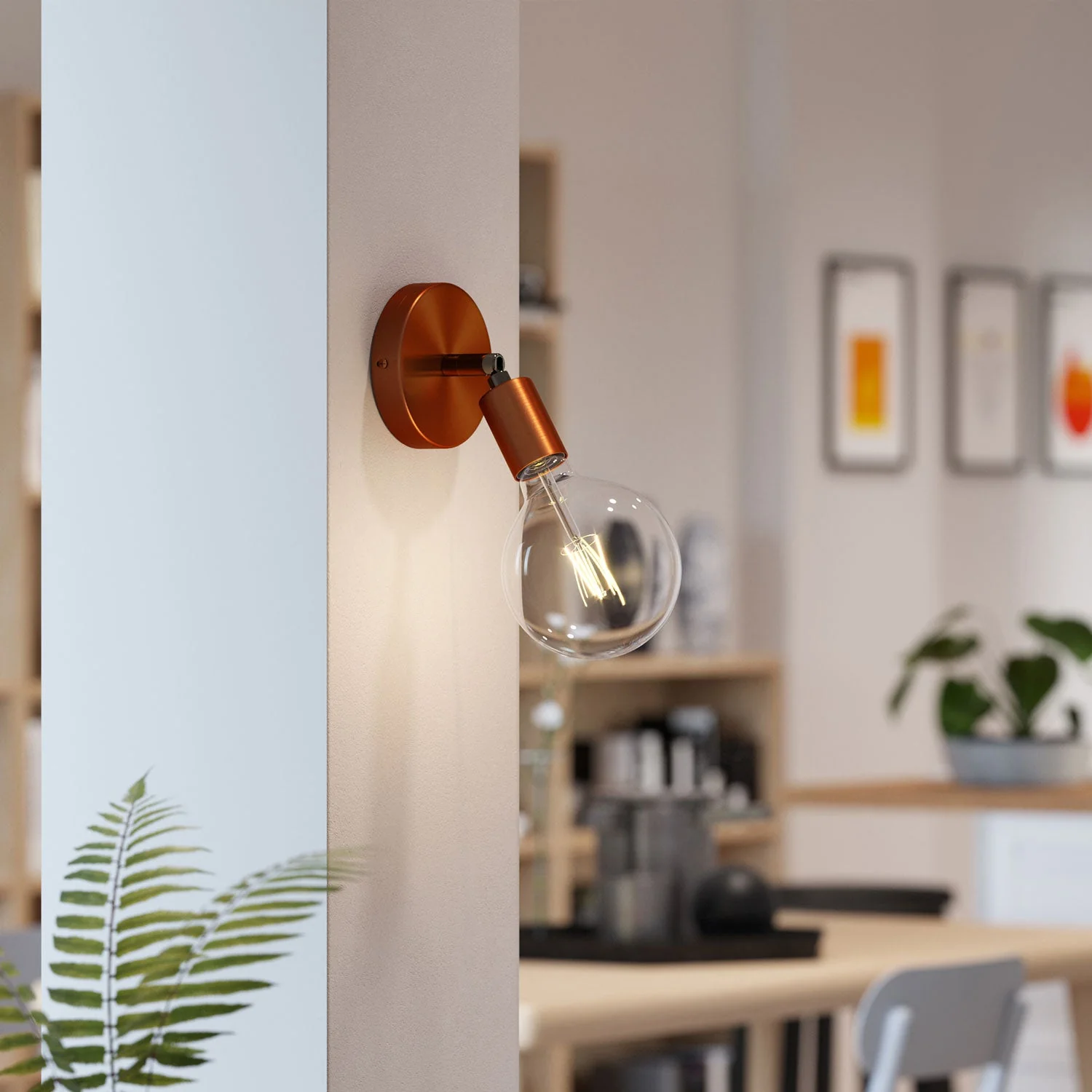 Fermaluce Metal 90°, adjustable wall or ceiling light point - Satin copper - Image 2