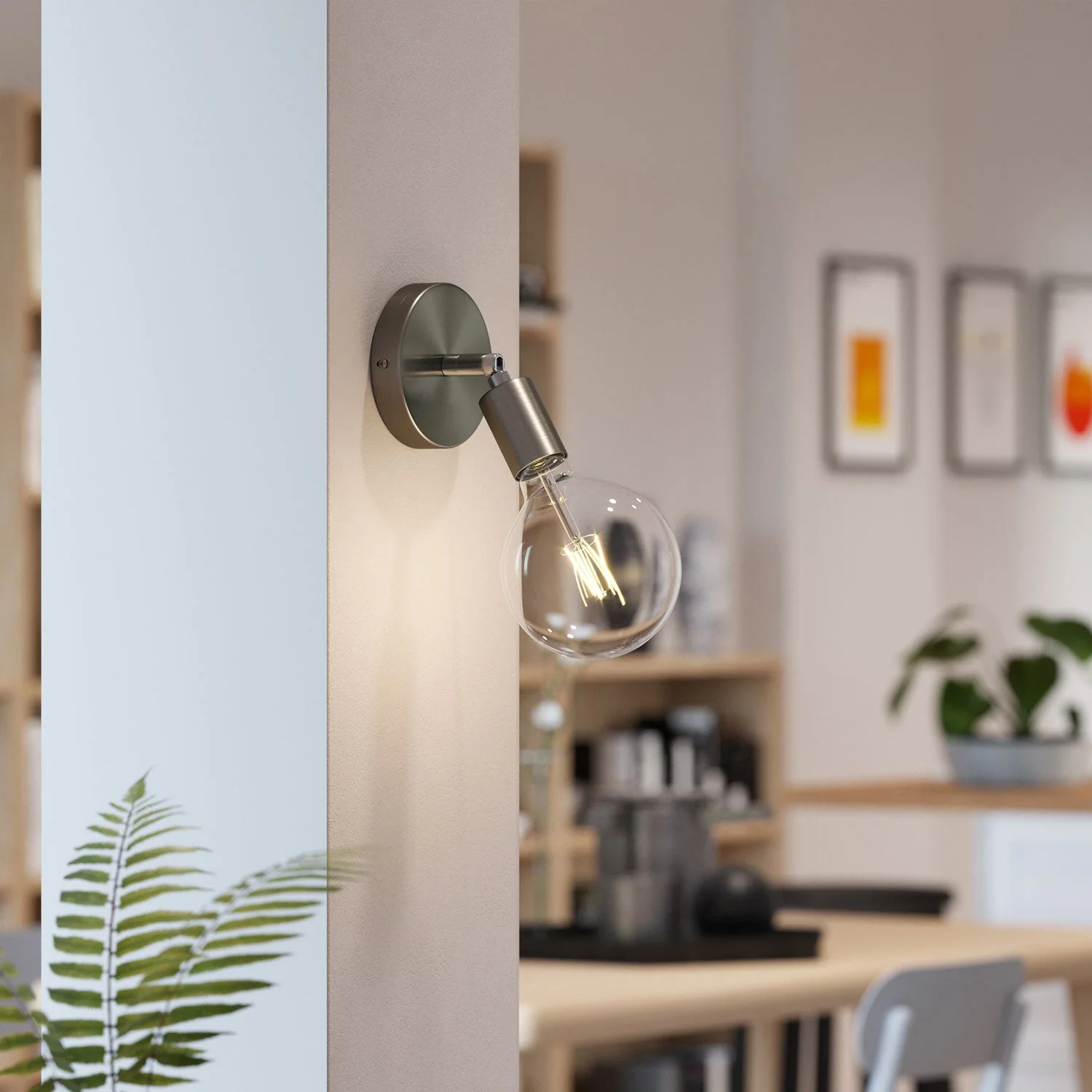 Fermaluce Metal 90°, adjustable light point for wall or ceiling – Satin titanium - Image 2