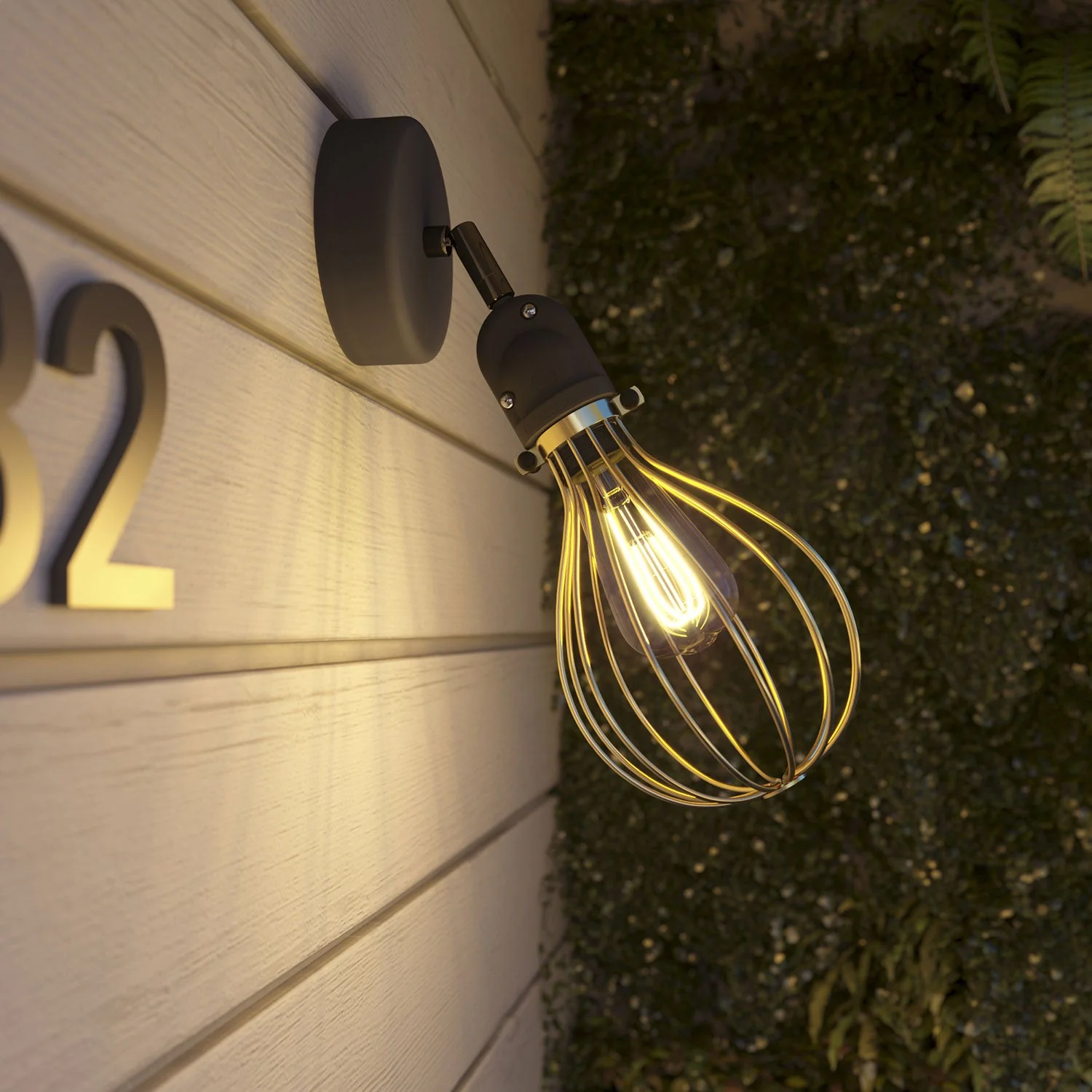 Fermaluce Modulair with adjustable joint, Drop lampshade and IP65 waterproof lamp holder - Brass - Image 3