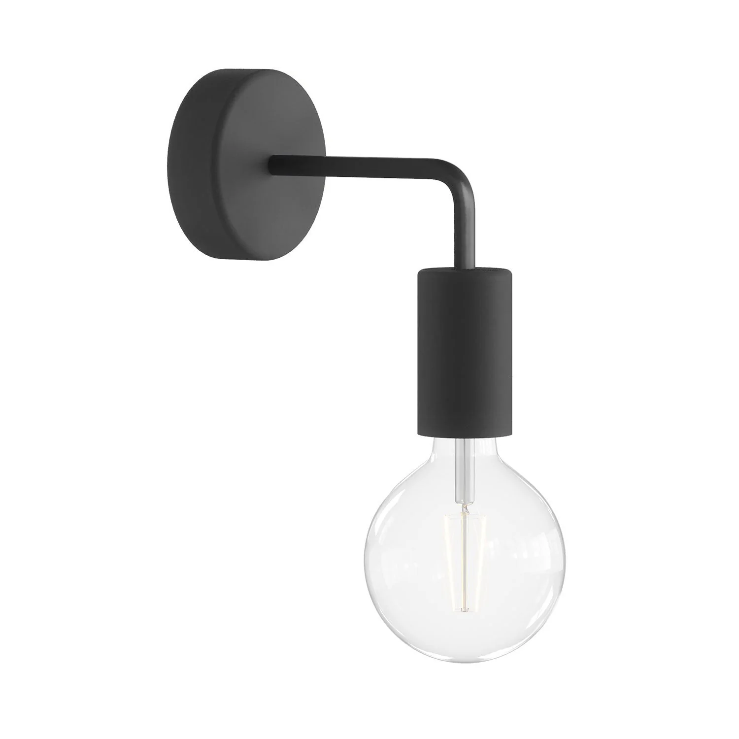 Fermaluce Modulair ELEGANT with L extension, ceiling rose and IP65 waterproof lamp holder - Black