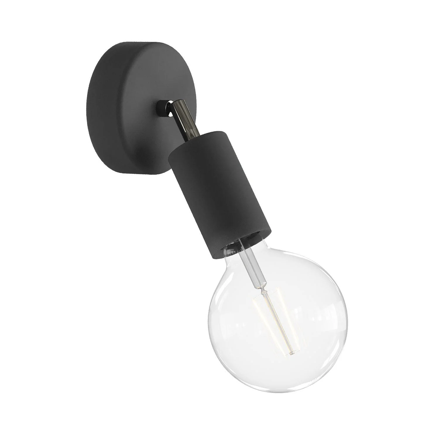 Fermaluce Modulair ELEGANT with adjustable joint, ceiling rose and IP65 waterproof lamp holder - Black