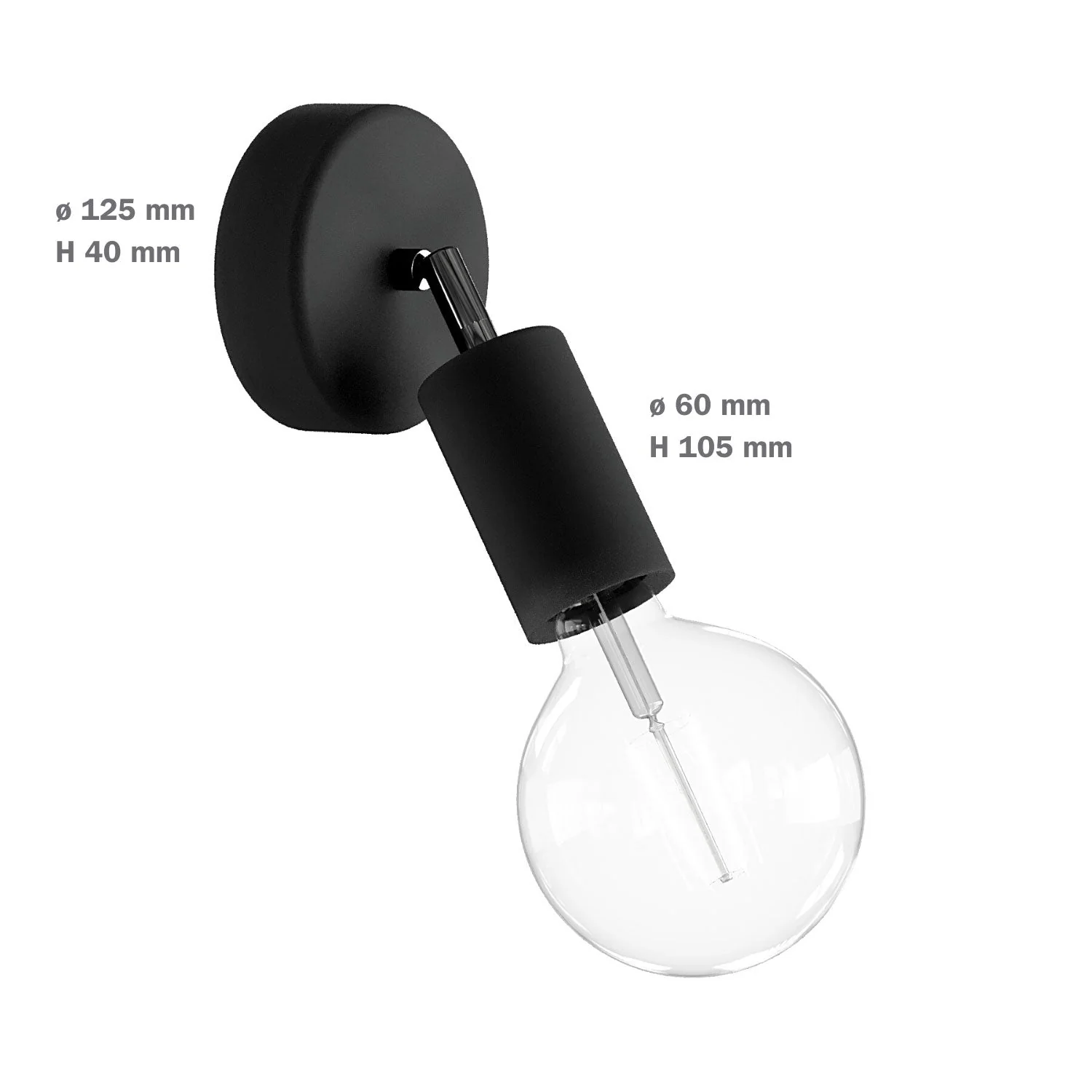 Fermaluce Modulair ELEGANT with adjustable joint, ceiling rose and IP65 waterproof lamp holder - Black - Image 6