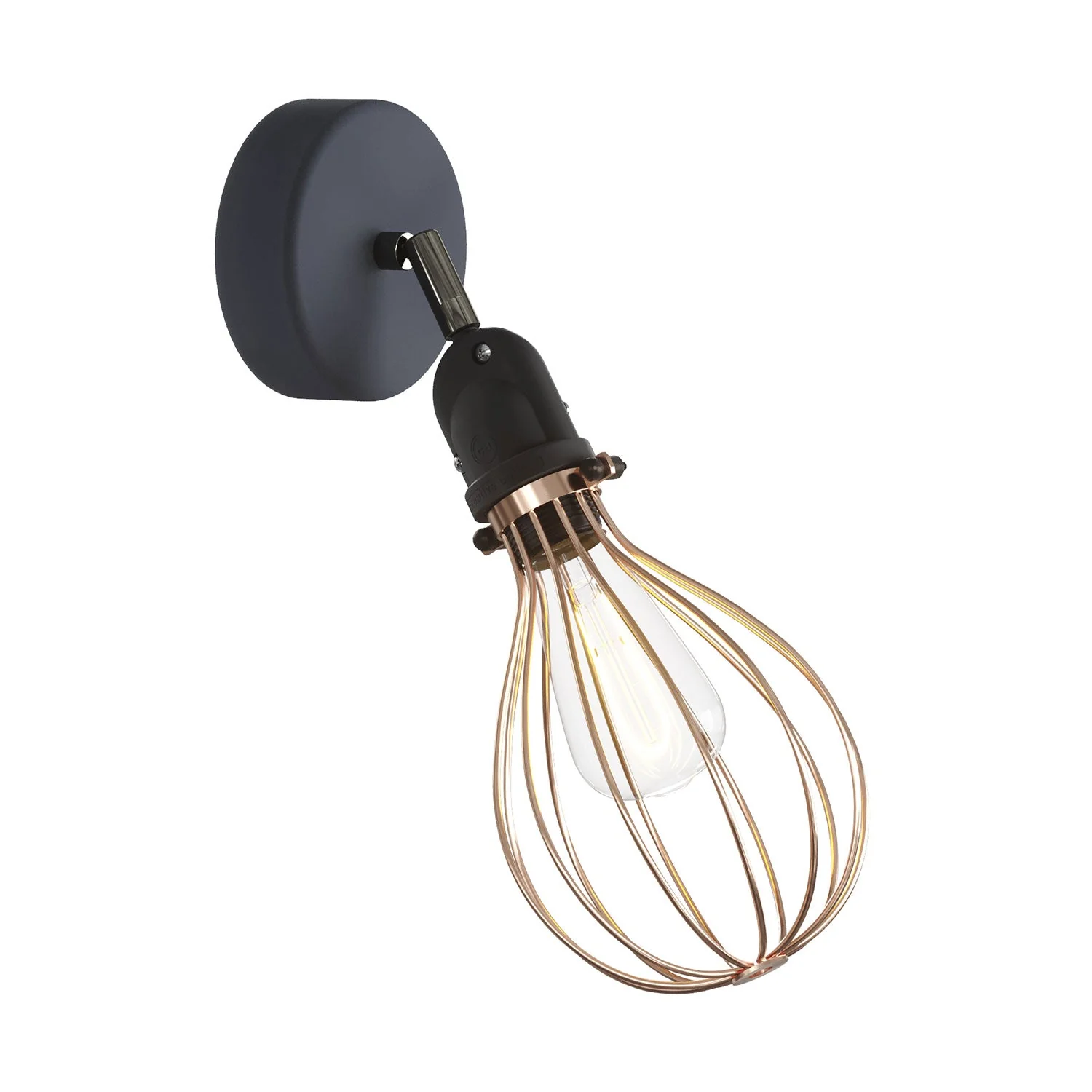 Fermaluce Modulair with adjustable joint, Drop lampshade and IP65 waterproof lamp holder - Copper