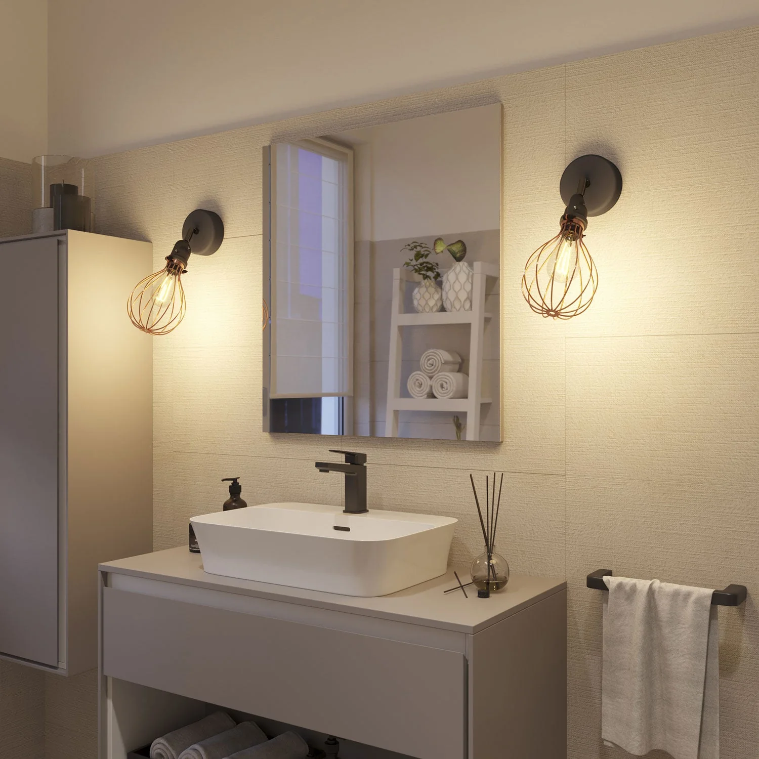 Fermaluce Modulair with adjustable joint, Drop lampshade and IP65 waterproof lamp holder - Copper - Image 4
