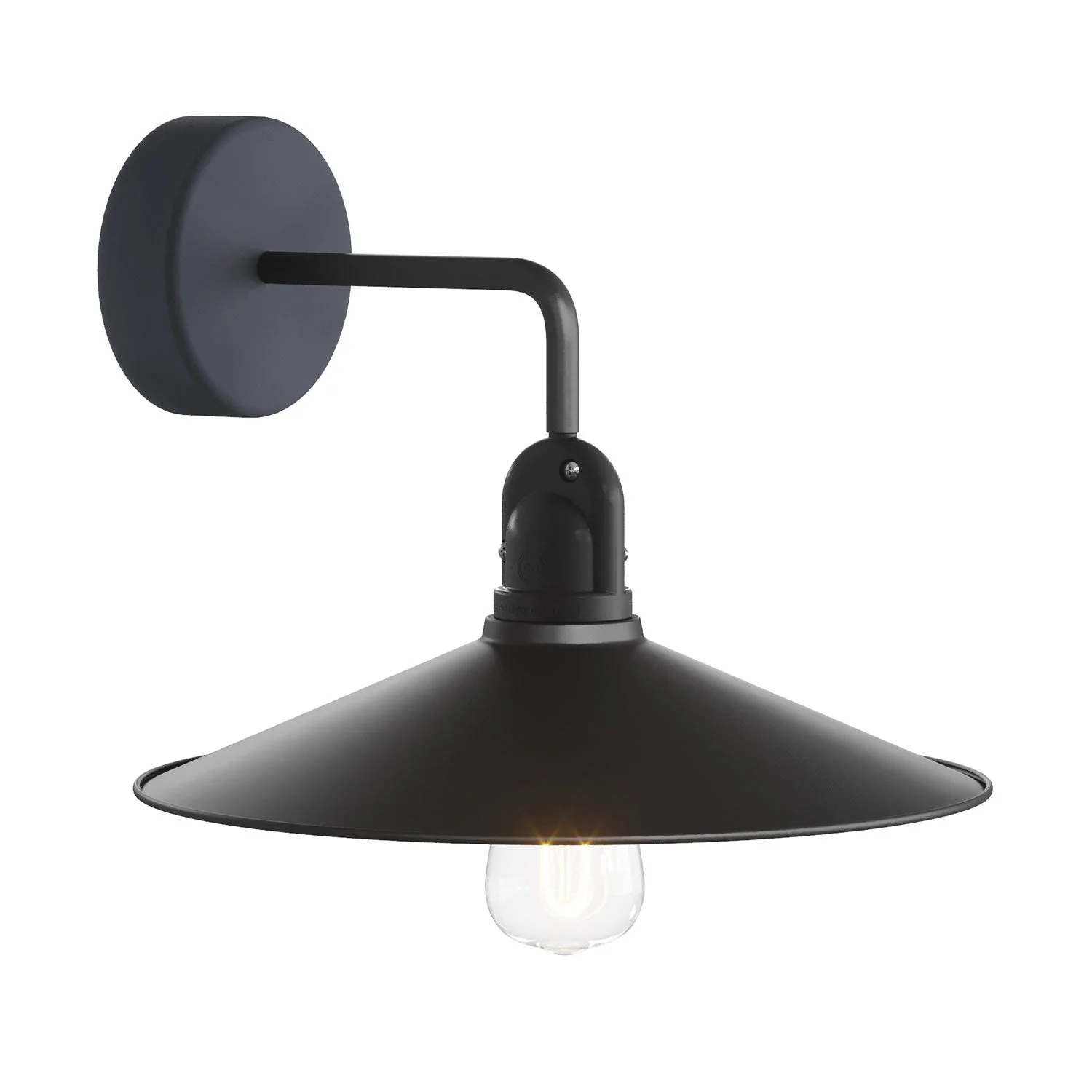 Fermaluce Modulair with L extension, Swing lampshade and IP65 waterproof lamp holder - Black