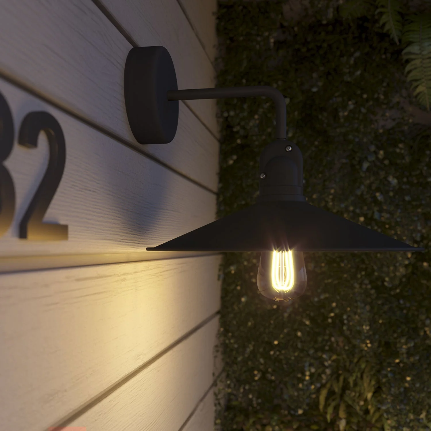 Fermaluce Modulair with L extension, Swing lampshade and IP65 waterproof lamp holder - Black - Image 3