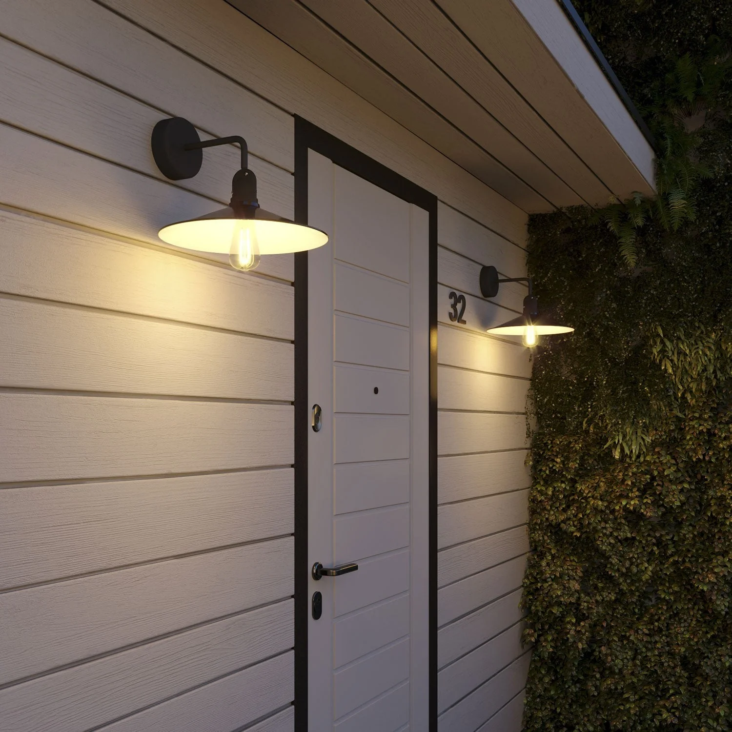Fermaluce for Modulair lampshade with L extension, ceiling rose and IP65 waterproof lamp holder - Black - Image 2