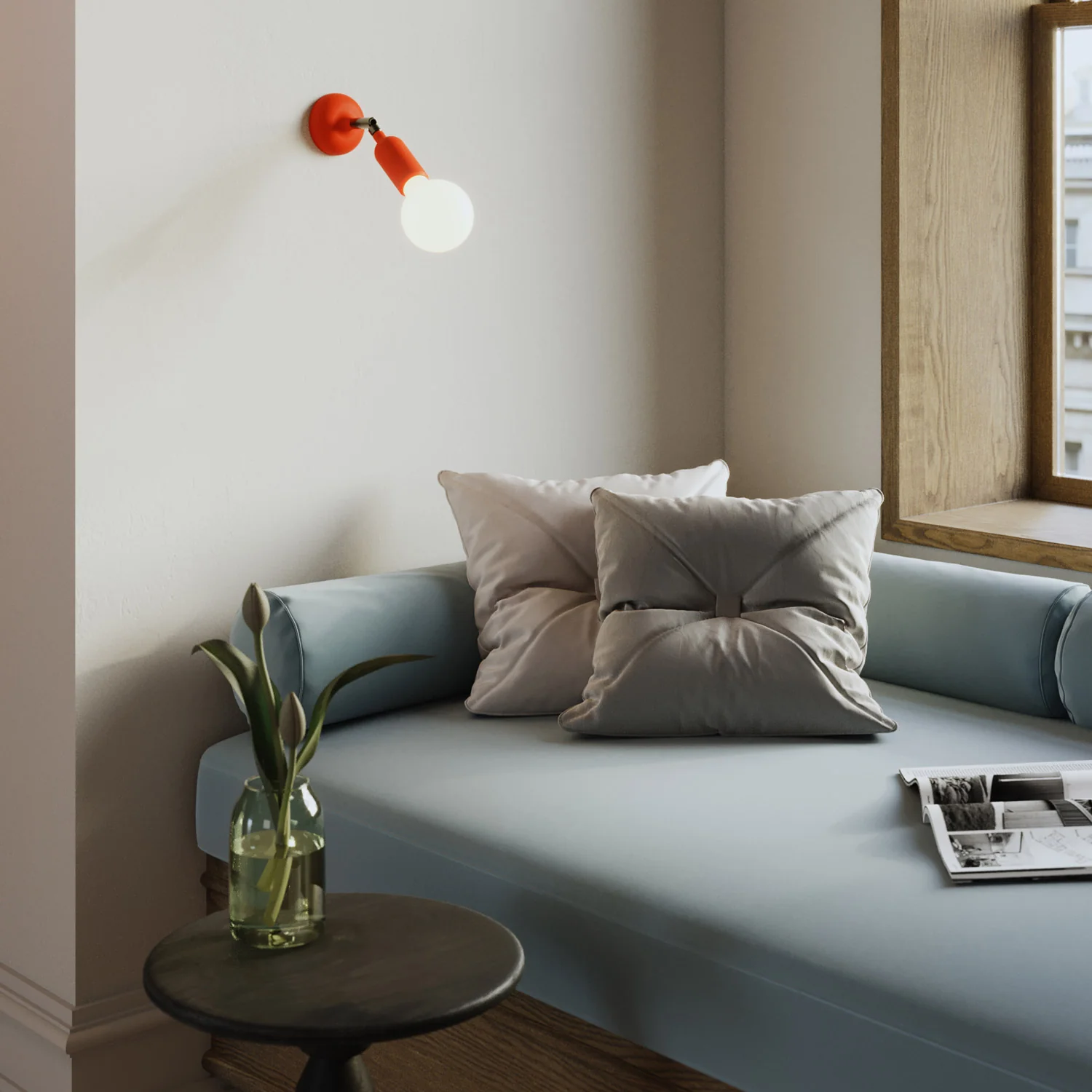 Silicone Fermaluce lamp with joint and built-in switch - Orange - Image 2