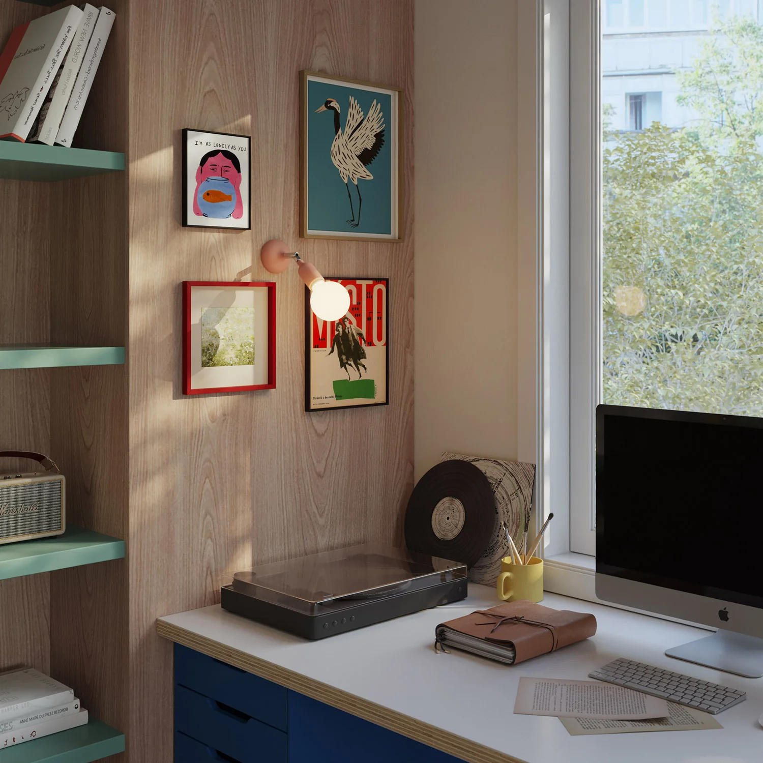 Silicone Fermaluce lamp with joint - Salmon - Image 2