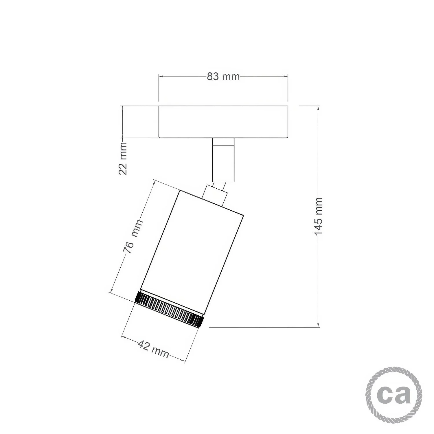 Fermaluce Mini Spotlight GU1d0, adjustable wall or ceiling lamp with joint - Satin bronze - Image 4