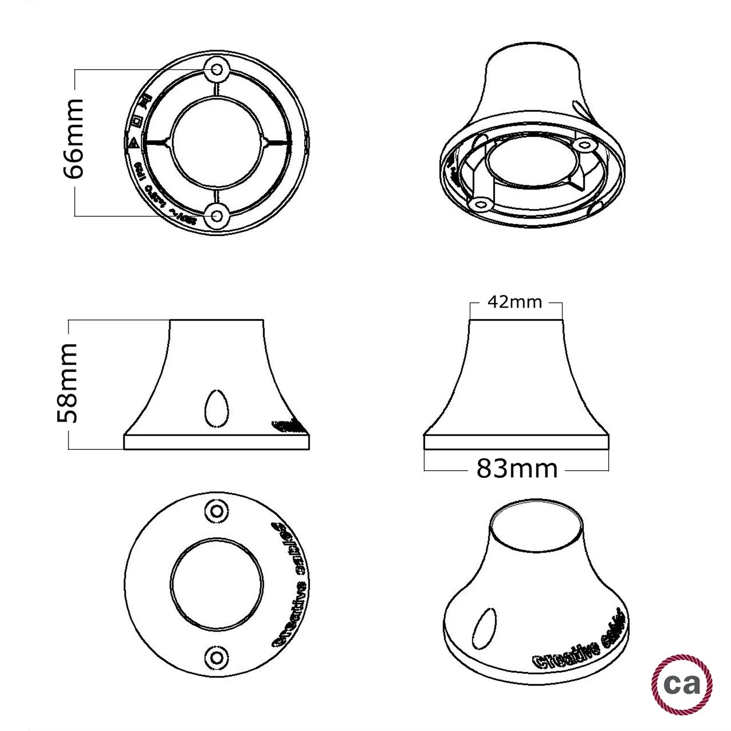 Fermaluce Vintage, metallic wall or ceiling light point – Chrome - Image 4