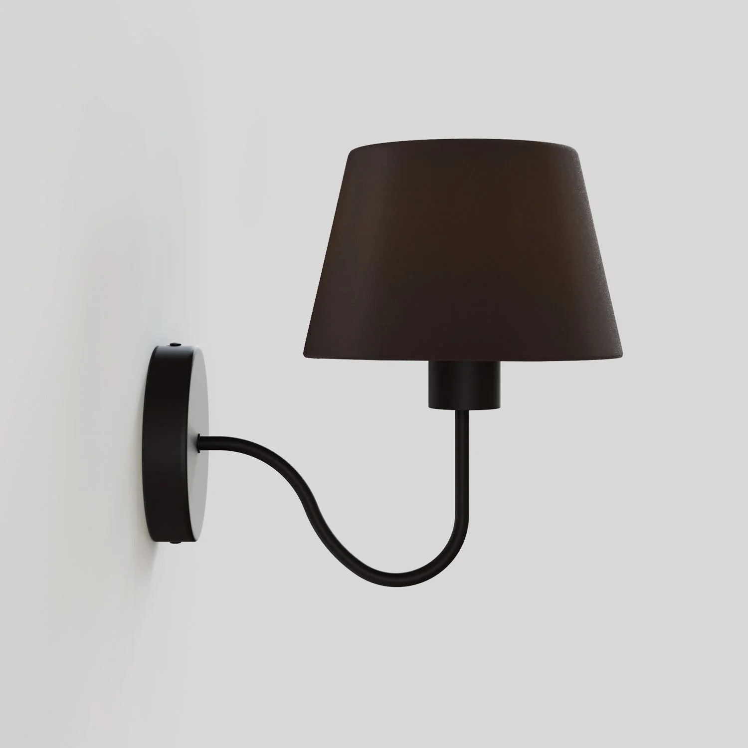 Fermaluce wall lamp with S-shaped extension and Impero lampshade - Black and gold - Image 4