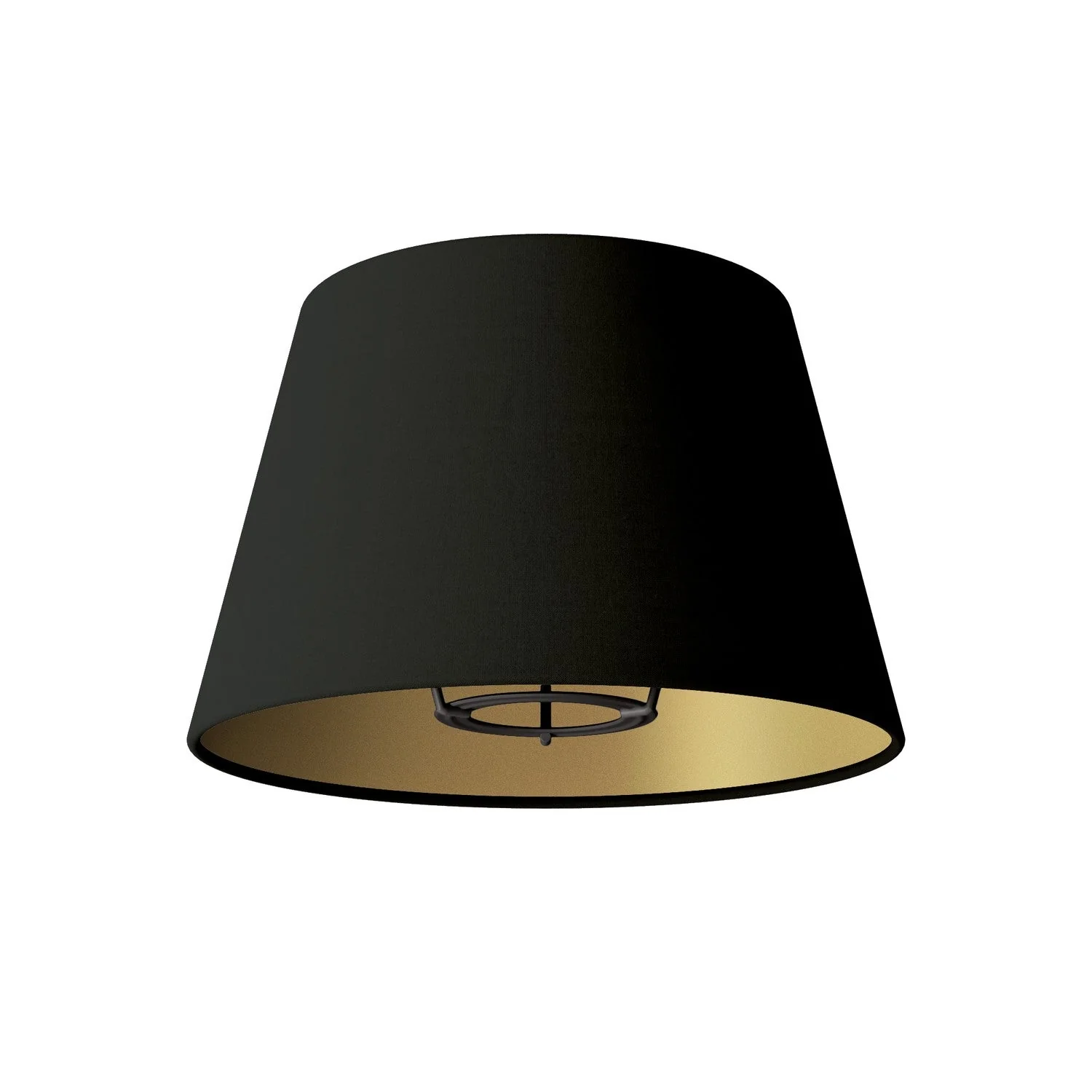 Fermaluce wall lamp with S-shaped extension and Impero lampshade - Black and gold - Image 5