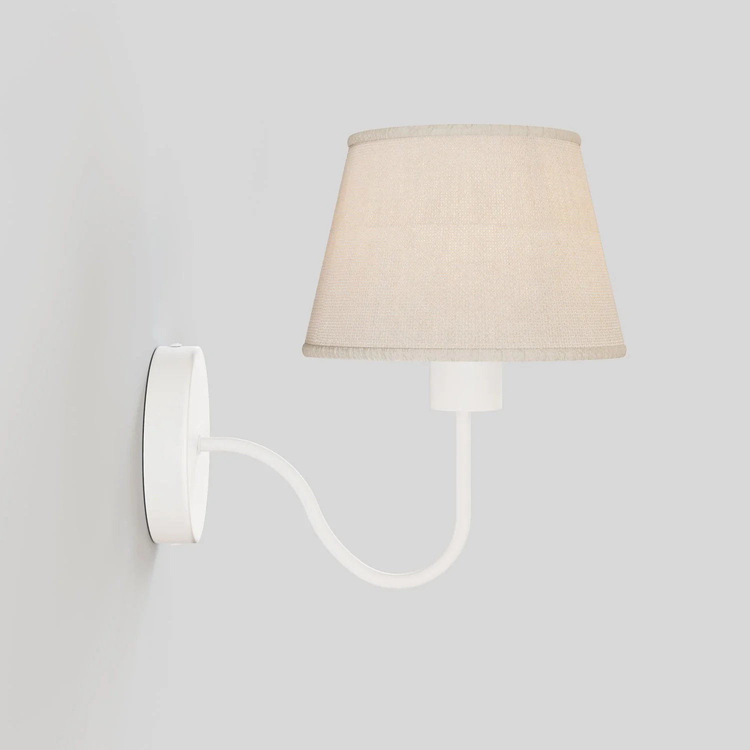 Fermaluce wall lamp with S-shaped extension and Impero lampshade - Light jute - Image 4