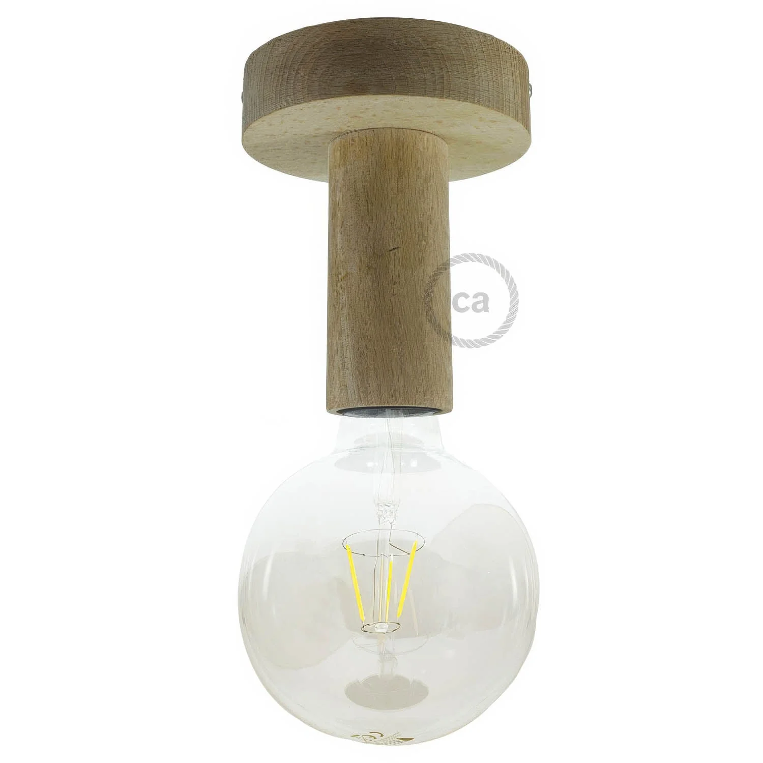 Fermaluce Wood M, the wooden wall or ceiling light point - Neutral