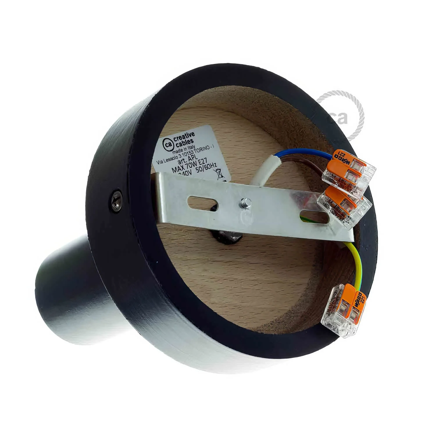 Fermaluce Wood M, the painted wood flush light for your wall or ceiling - Black - Image 4