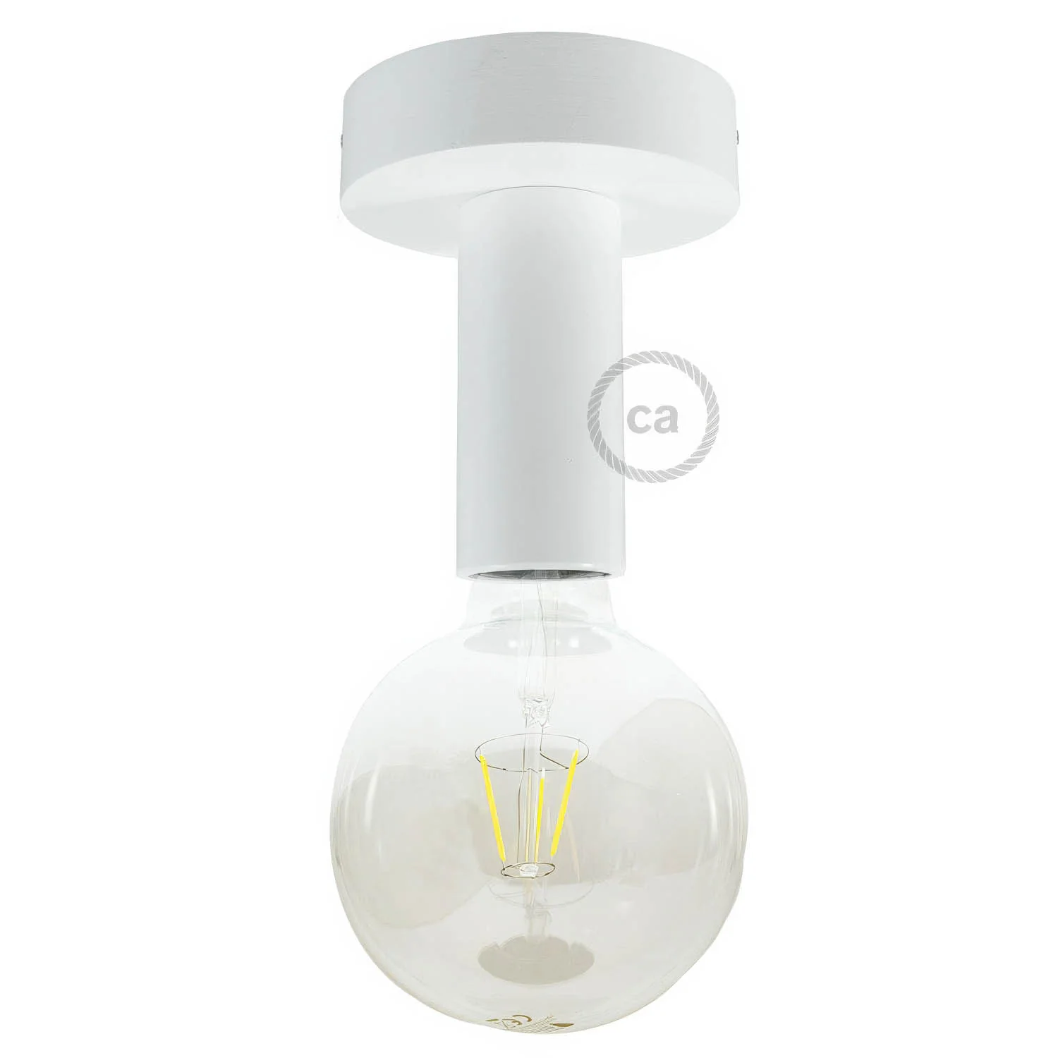 Fermaluce Wood M, the painted wood flush light for your wall or ceiling - White - Image 3