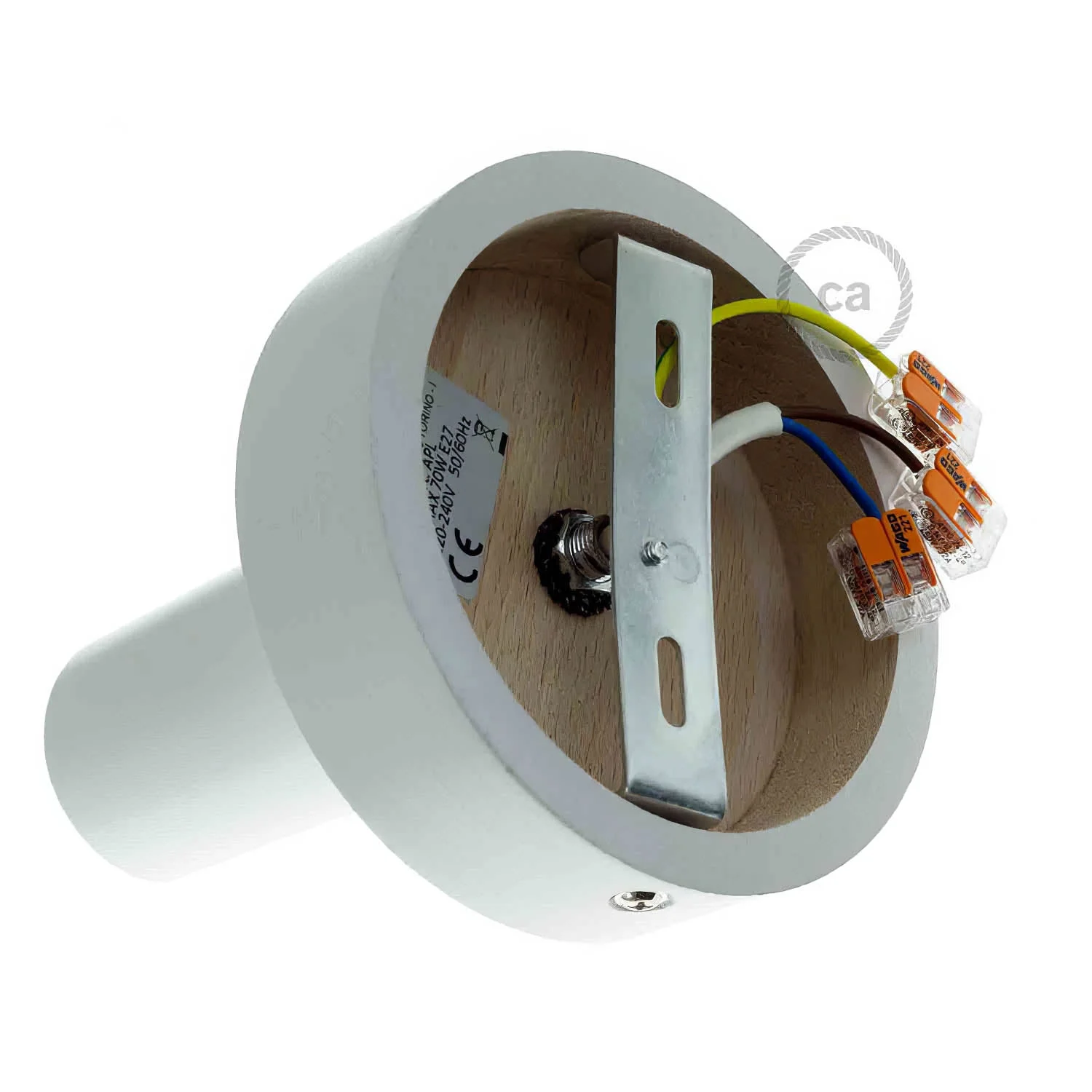 Fermaluce Wood M, the painted wood flush light for your wall or ceiling - White - Image 4