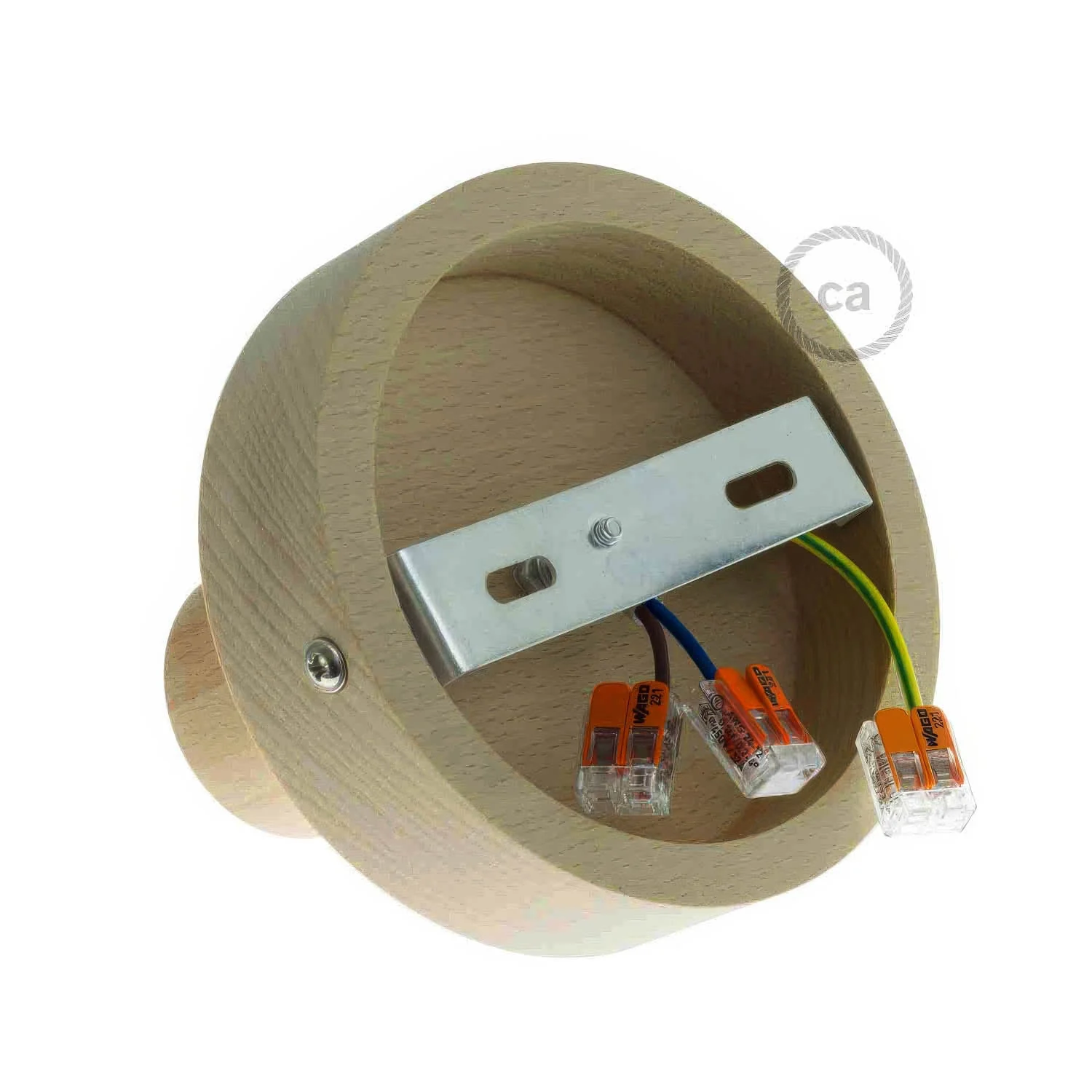 Fermaluce Wood S, wall or ceiling light point in wood – Neutral - Image 3