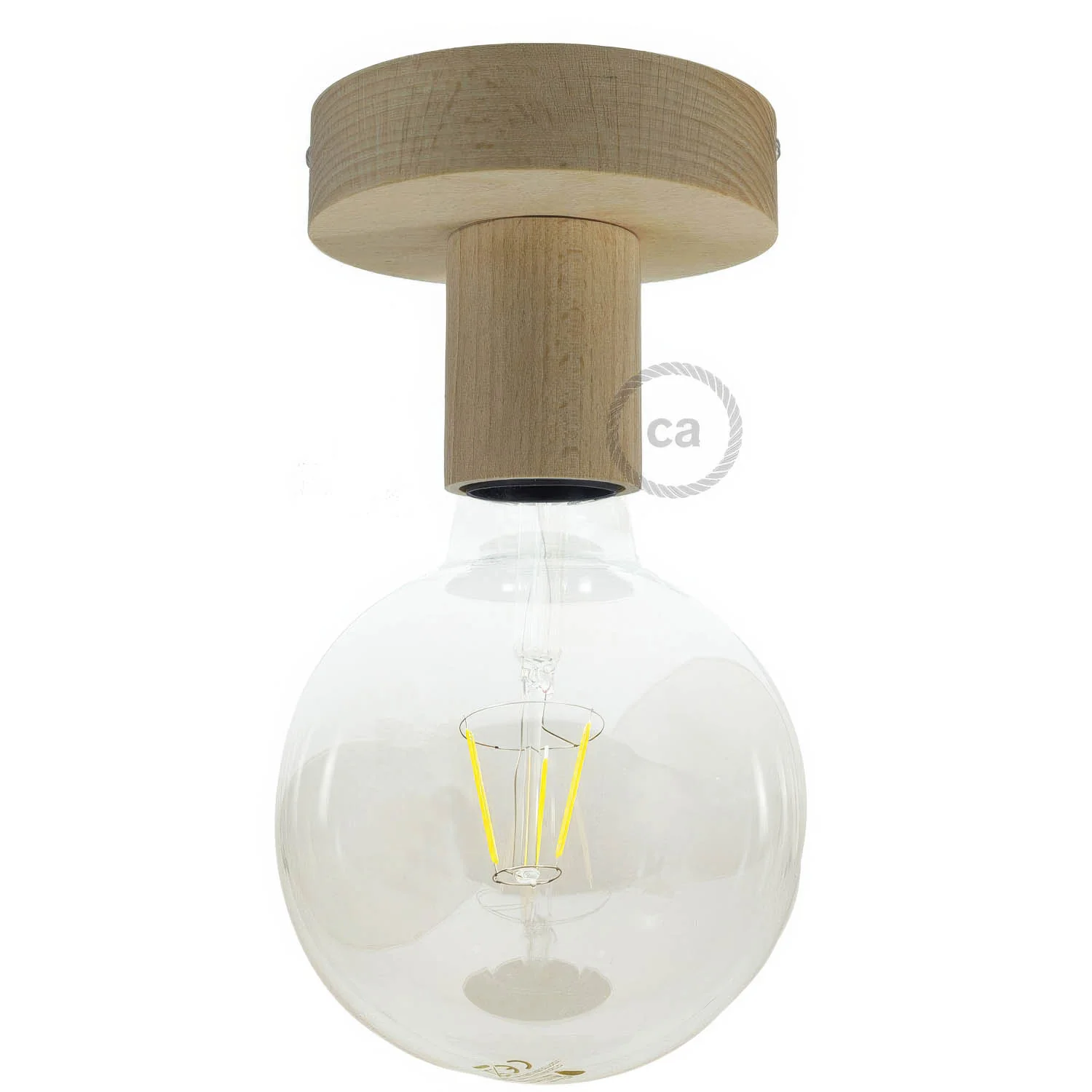 Fermaluce Wood S, the natural wood flush light for your wall or ceiling - Neutral - Image 3