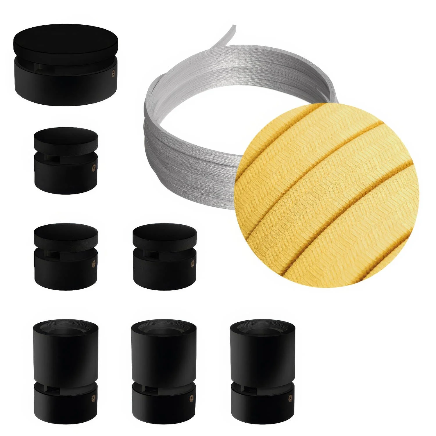 Filé Linear System Kit - with 5 m CM10 cable for string light and 7 black painted wooden components for interiors