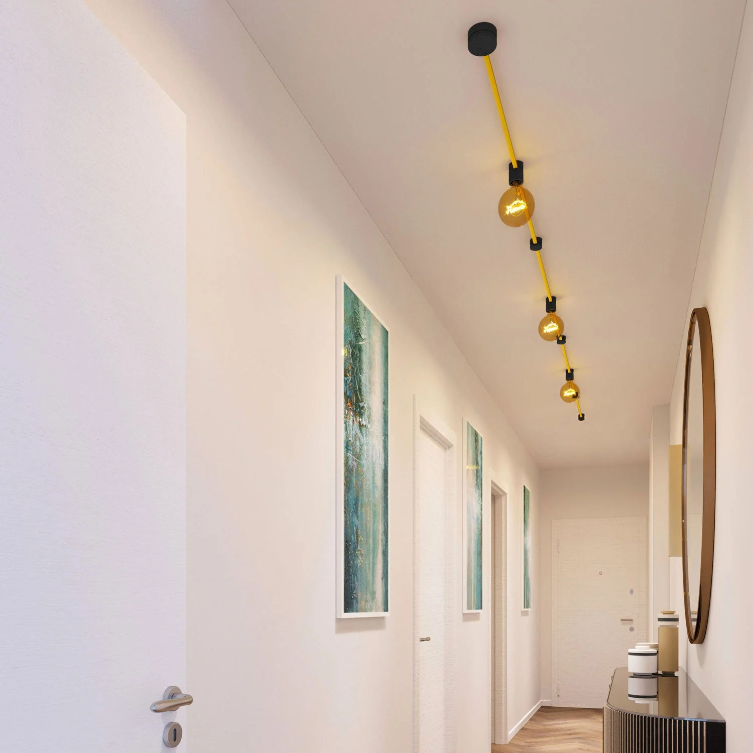 Filé Linear System Kit - with 5 m CM10 cable for string light and 7 black painted wooden components for interiors - Image 2