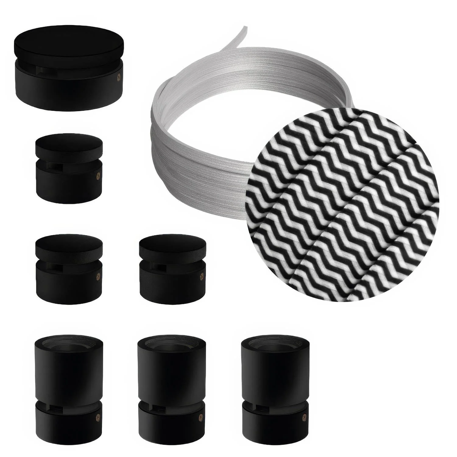 Filé Linear System Kit - with 5 m CZ04 cable for string lights and 7 black painted wooden components for interiors