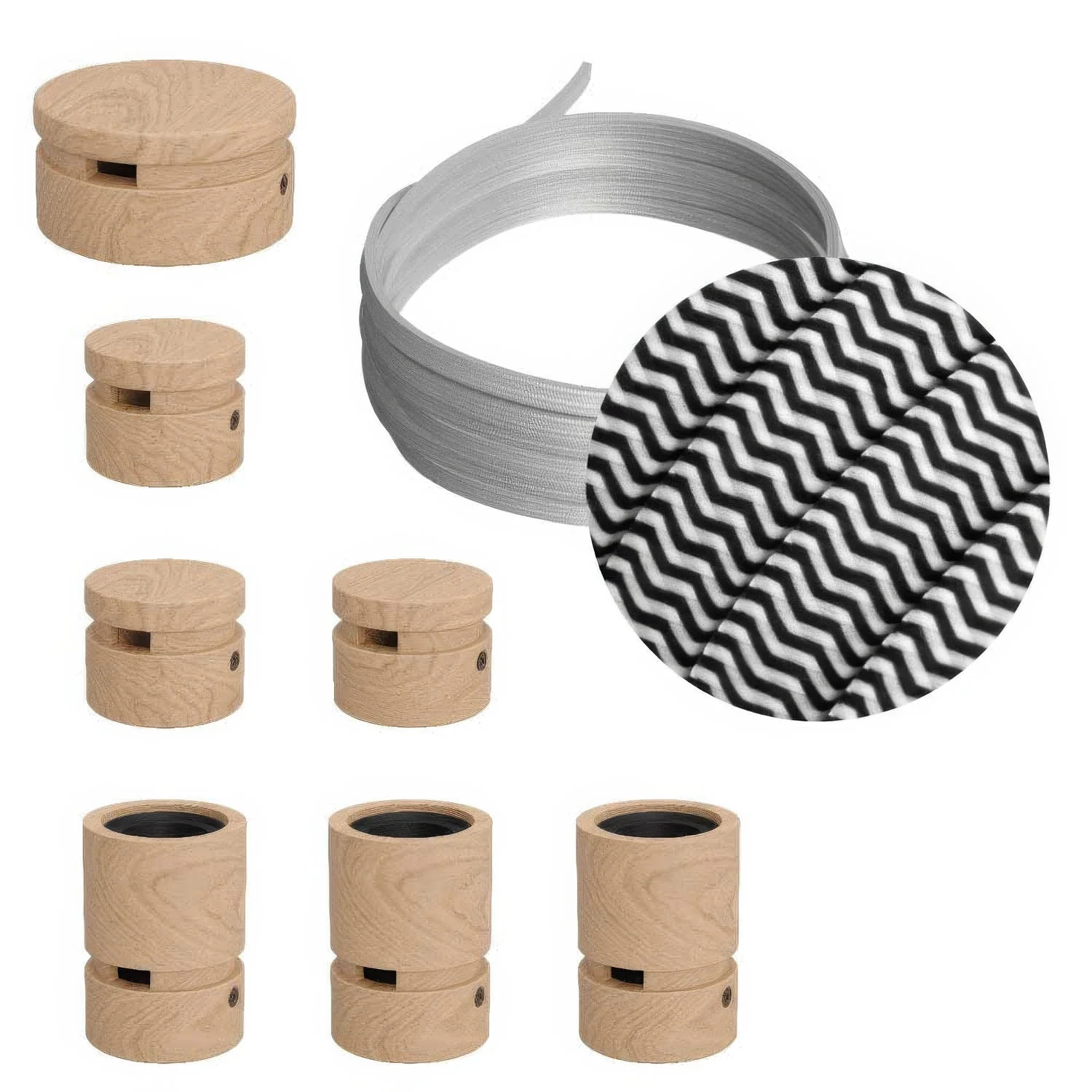 Filé Linear System Kit - with 5 m CZ04 cable for string light and 7 wooden components for interiors