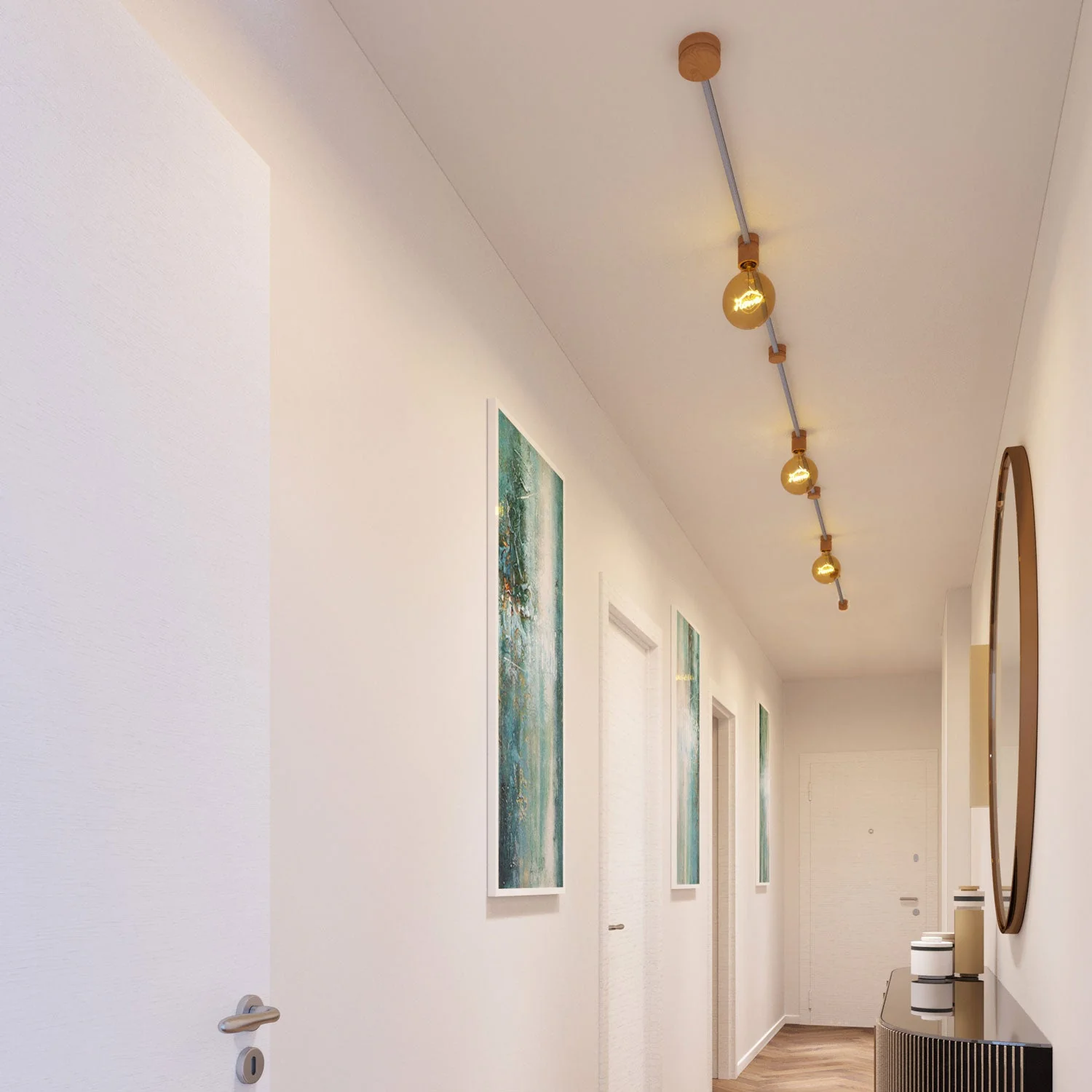 Filé Linear System Kit - with 5 m CZ04 cable for string light and 7 wooden components for interiors - Image 2