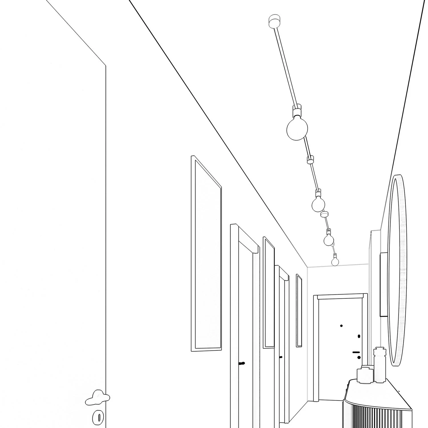 Filé Symmetric System Kit - with 5 m CM16 cable for string light and 9 white painted wooden components for indoor use - Image 4