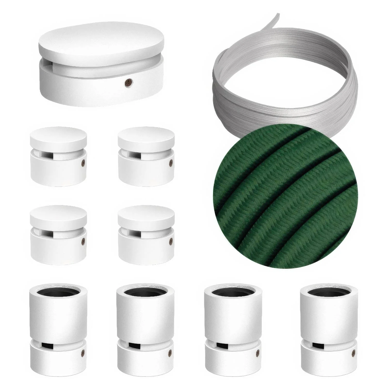 Filé Symmetric Kit System – with 5 m CM21 cable for string light and 9 white-painted wooden components for indoor use