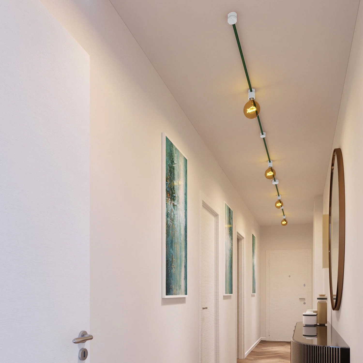 Filé Symmetric Kit System – with 5 m CM21 cable for string light and 9 white-painted wooden components for indoor use - Image 2