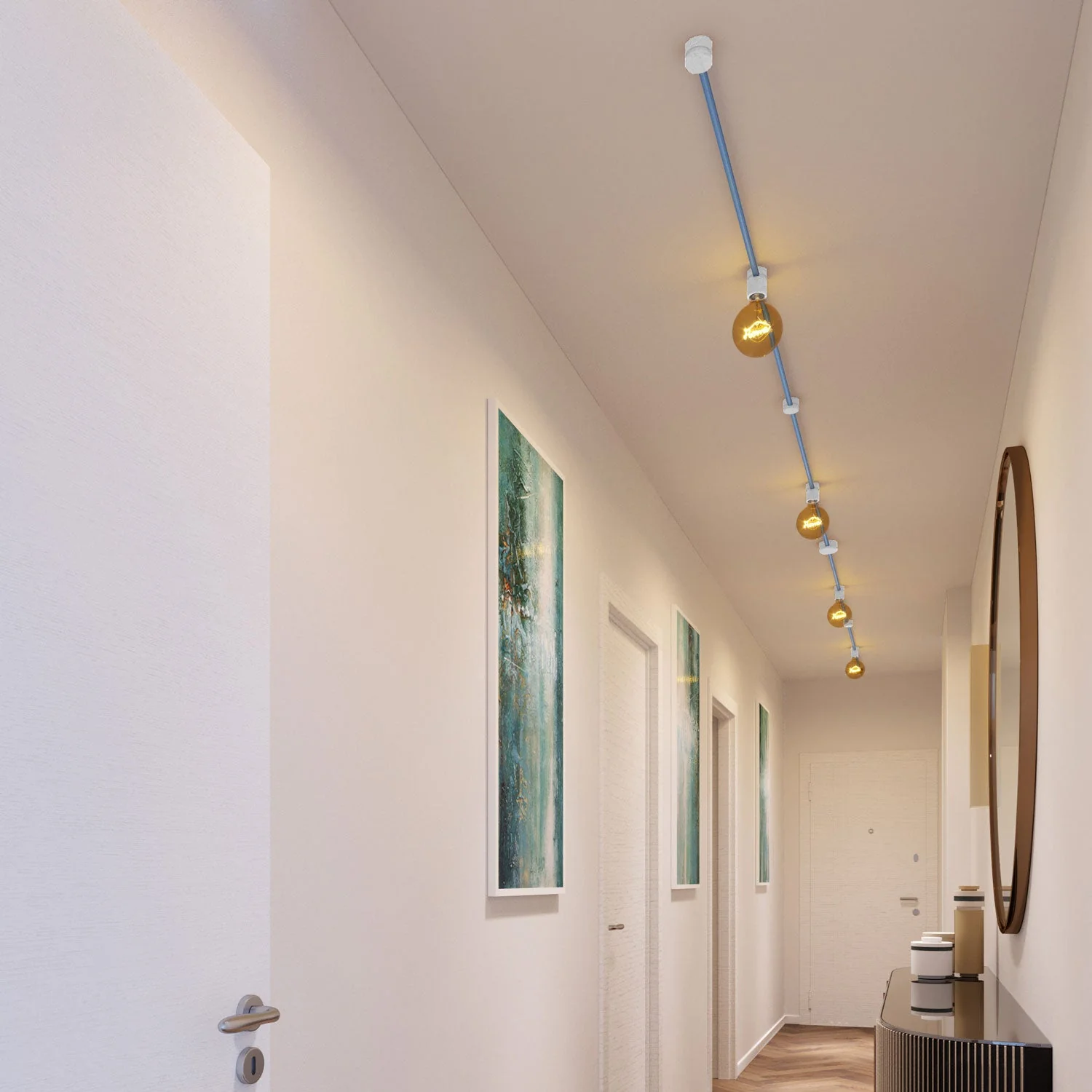 Filé Symmetric Kit System - with 5 m CM17 cable for string light and 9 white painted wooden components for interiors - Image 2