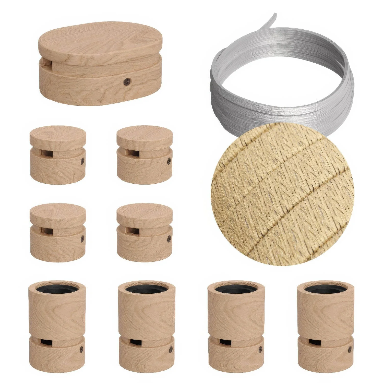 Filé Symmetric Kit system - with 5 m CN06 cable for string light and 9 wooden components for interiors