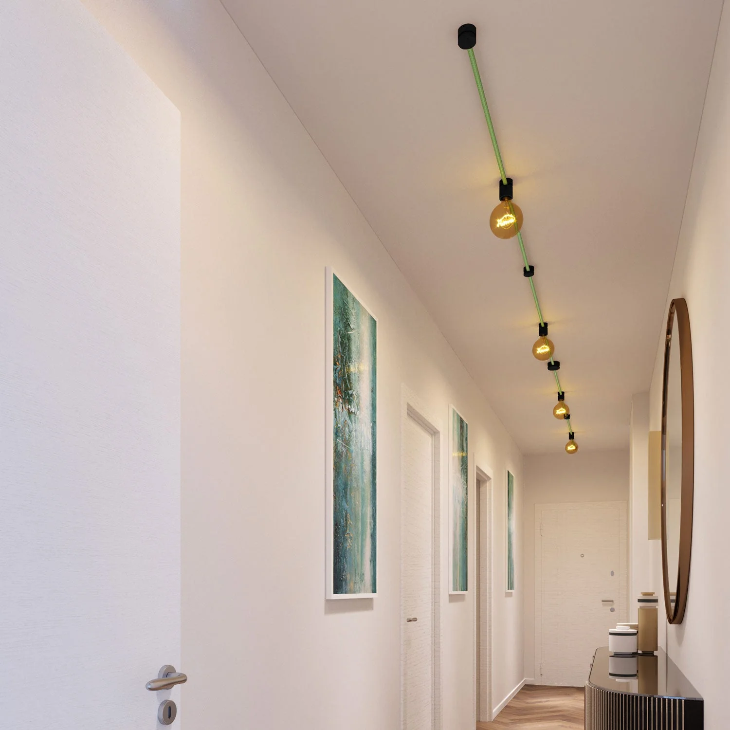 Filé Symmetric Kit system – with 5 m CX08 cable for string light and 9 black-painted wooden components for indoor use - Image 2