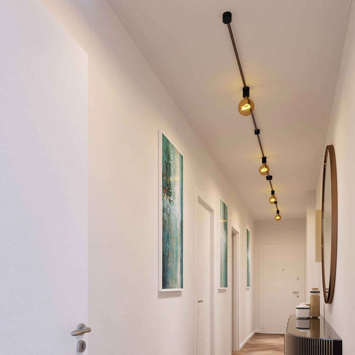 Filé Symmetric Kit System - with 5 m CZ22 cable for string light and 9 black-painted wooden components for indoor use - Image 2