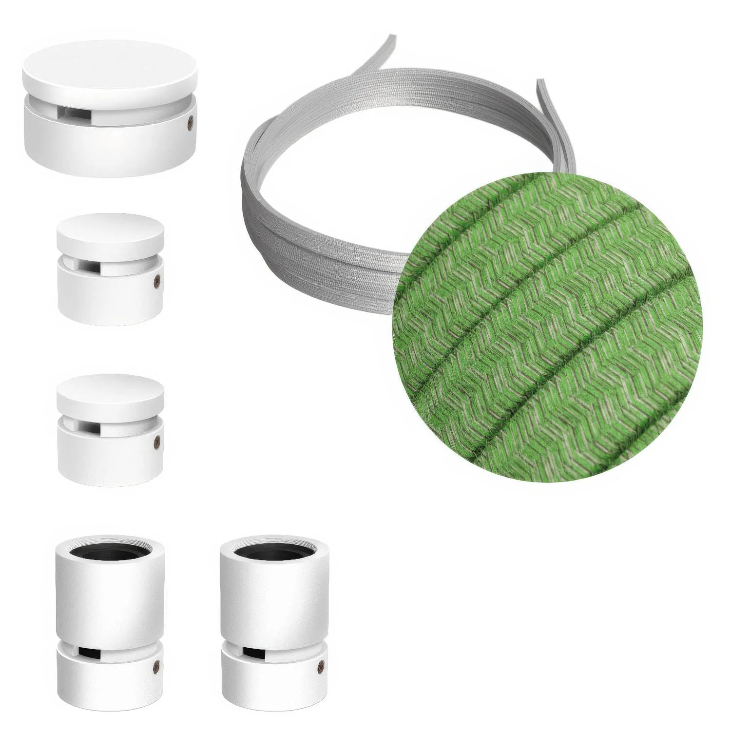 Filé Wiggle Kit system - with 3 m CX08 cable for string light and 5 white painted wooden components for interiors