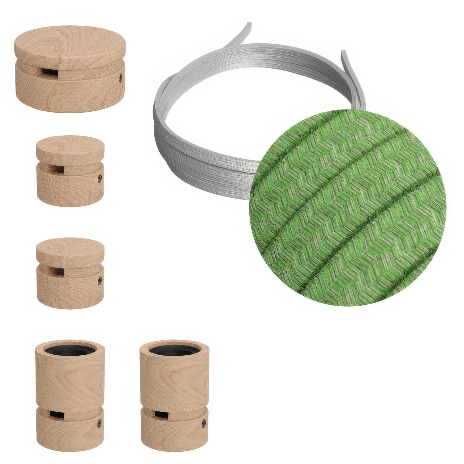 Filé Wiggle Kit System - with 3 m CX08 cable for string light and 5 wooden components for interiors