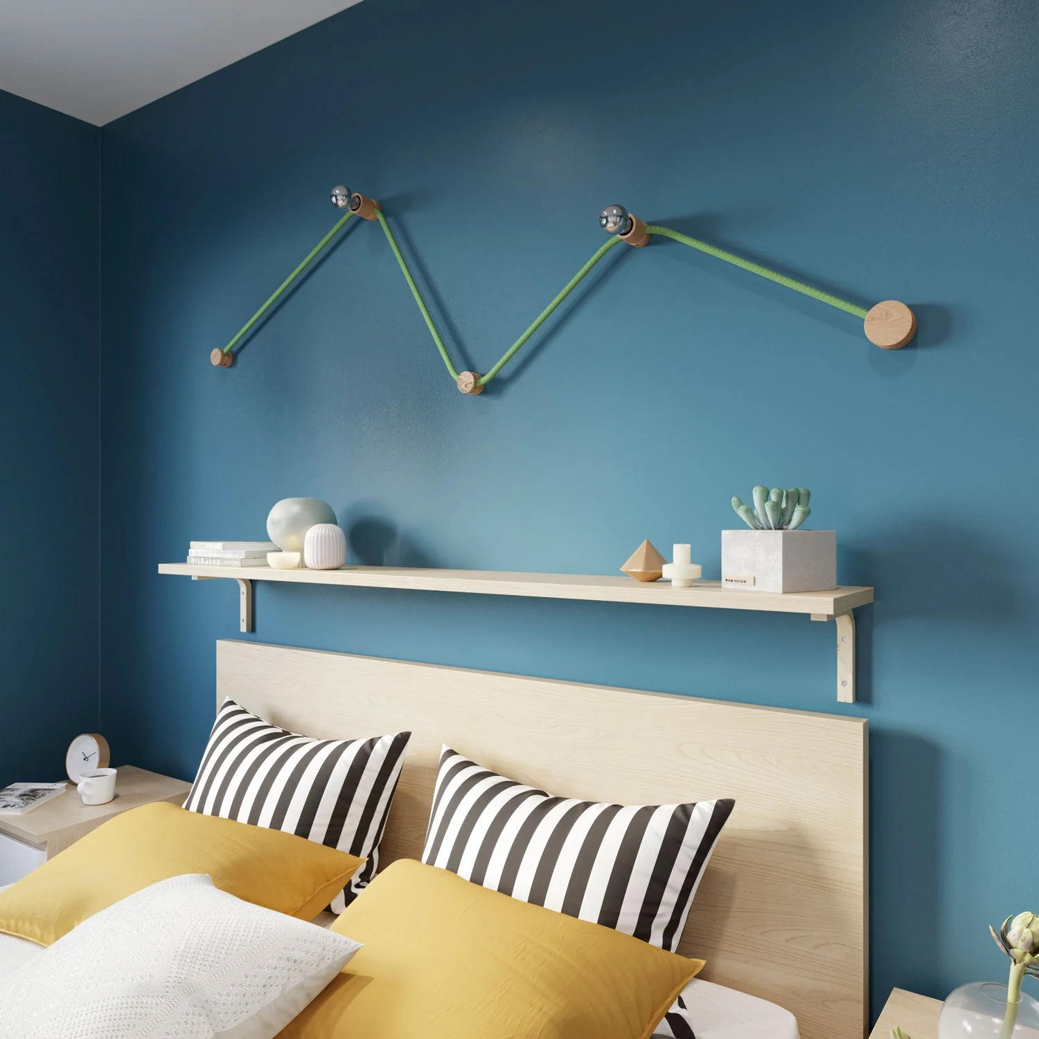 Filé Wiggle Kit System - with 3 m CX08 cable for string light and 5 wooden components for interiors - Image 2