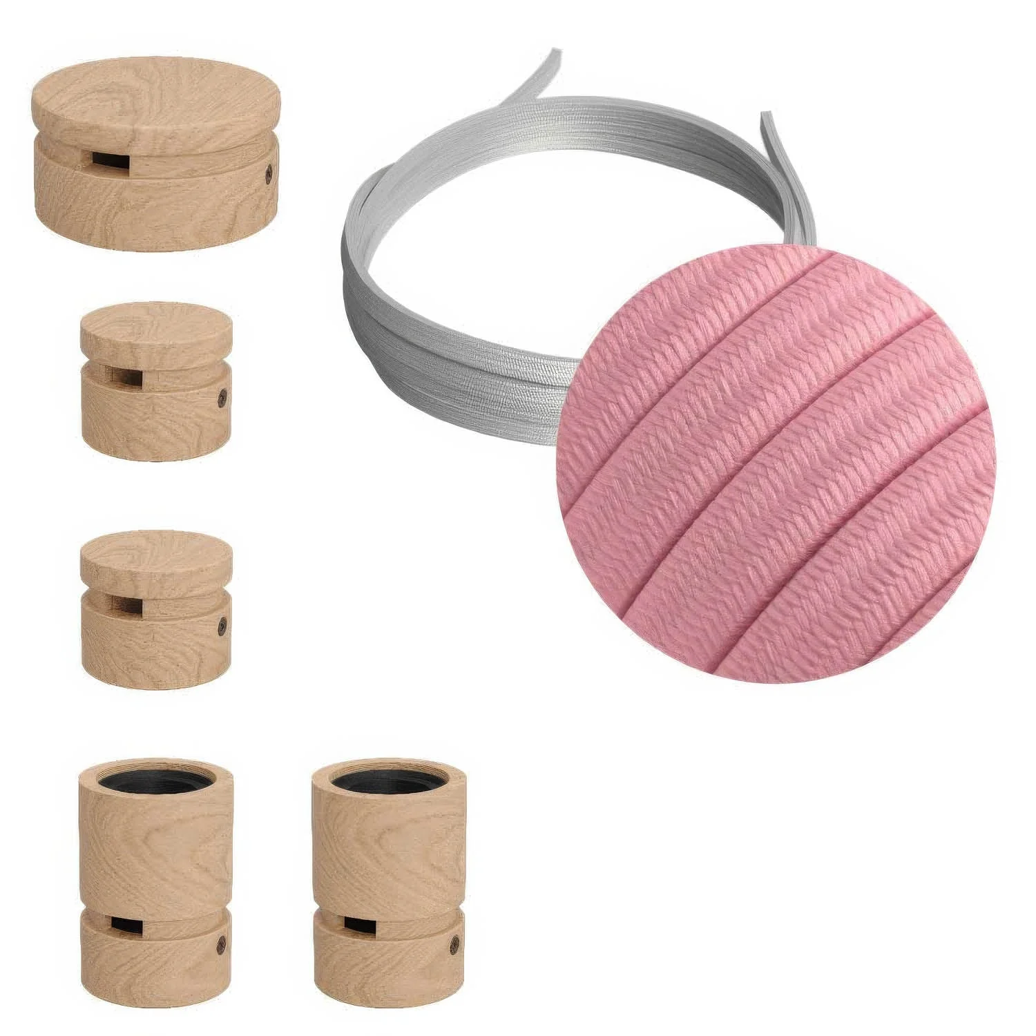 Filé Wiggle Kit System - with 3 m CM16 cable for string light and 5 wooden components for interiors
