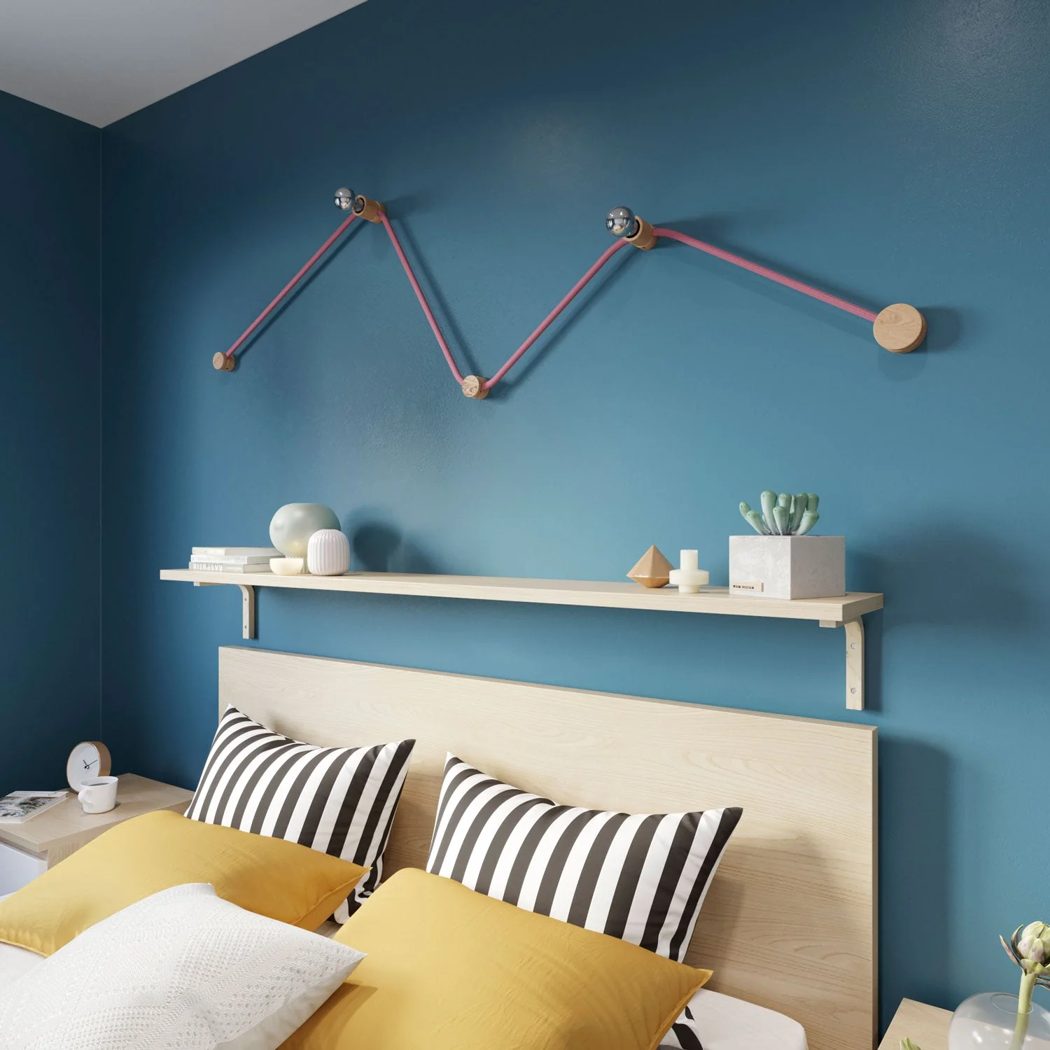Filé Wiggle Kit System - with 3 m CM16 cable for string light and 5 wooden components for interiors - Image 2