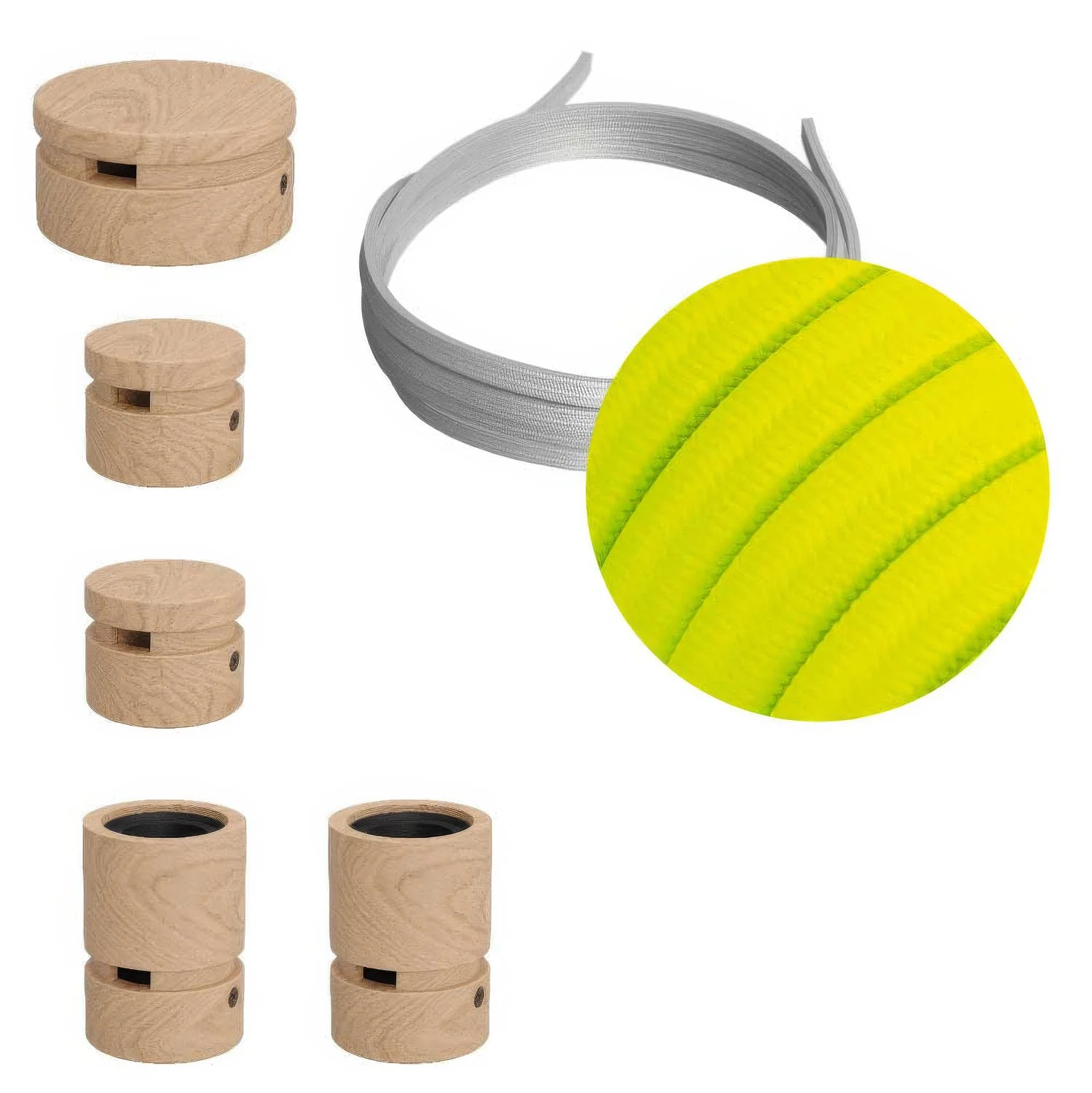 Filé Wiggle System Kit - with 3 m CF10 cable for string light and 5 wooden components for interiors