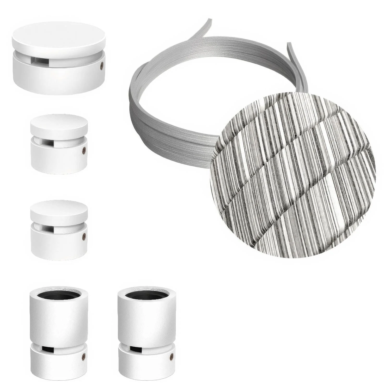Filé Wiggle System Kit - with 3 m ECC37 cable for string light and 5 white painted wooden components for indoor use